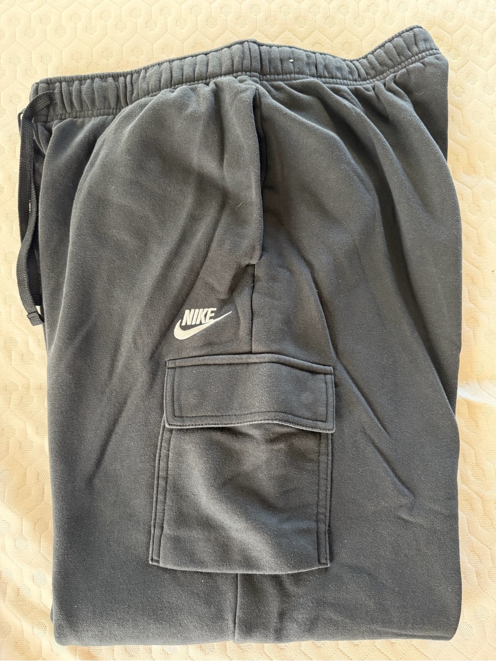Nike Women’s Black Cargo Joggers with White Logo